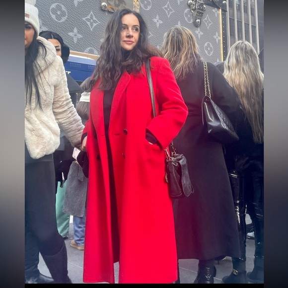 Wool Elegant Red Women's Coat - Picture 13 of 13